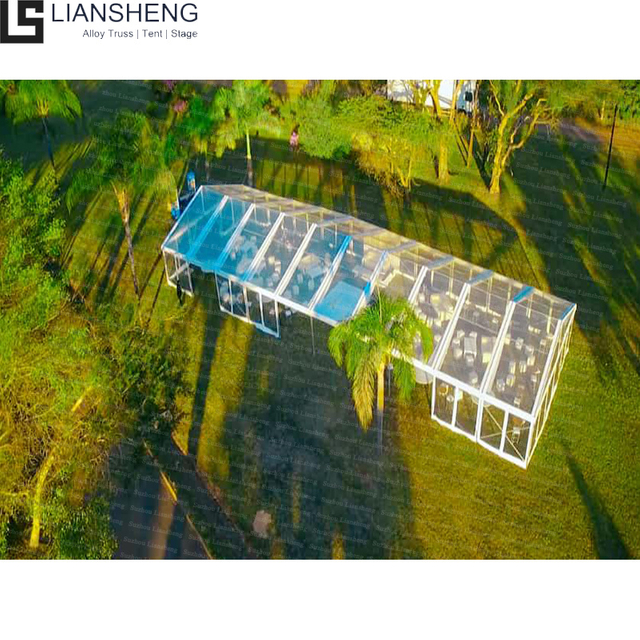 إطار من سبائك الألومنيوم بإطار أسود وغطاء شفاف لحفلات الزفاف المخصصة لـ 500 إلى 1000 شخص