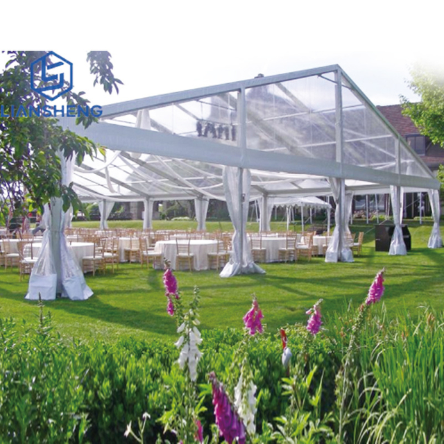 خيمة زفاف شفافة خارجية من الألومنيوم خيمة حفلات كبيرة فاخرة تتسع لـ 1000 شخص