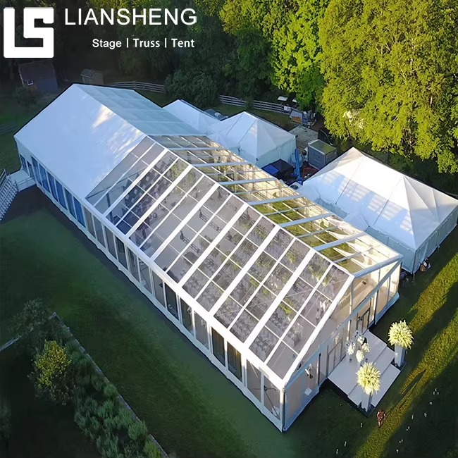 سبائك الألومنيوم غطاء واضح خيمة حفلات الزفاف لـ 100 300 500 شخص