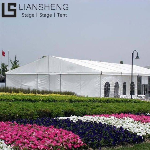 خيمة حفل زفاف بيضاء مخصصة مع إطار من الألومنيوم غطاء PVC مقاوم للماء 10x12 10x15 10x20 10x30 10x40 10x50