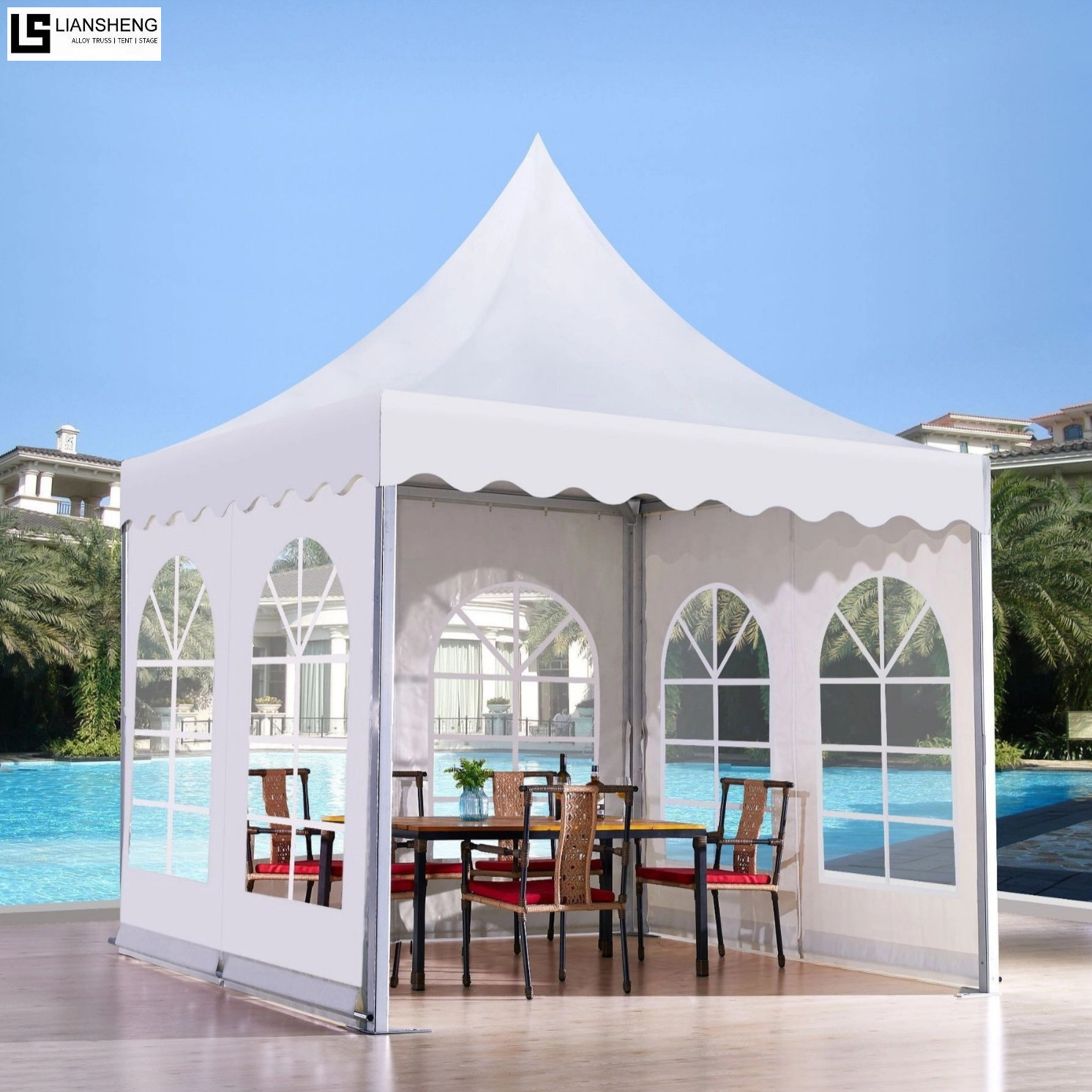 إطار من سبائك الألومنيوم 30x30 '20x20' 12x12' ft خيمة سرادق للحفلات Pogada 