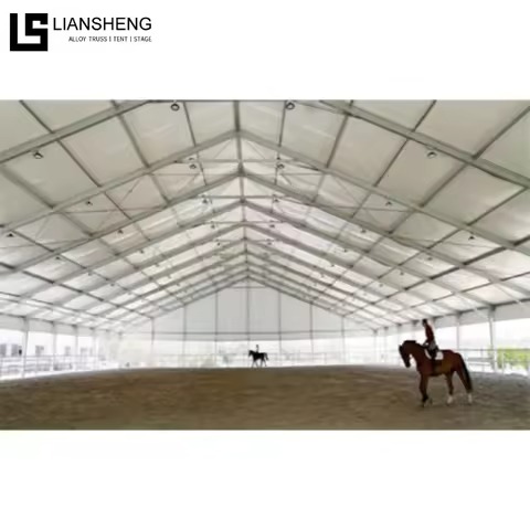 سعر بيع المصنع بالكامل خيمة تخزين مستودعات صناعية كبيرة الحجم رخيصة الثمن مع هيكل إطار من الألومنيوم من القماش PVC