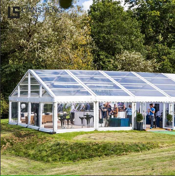 خيمة زفاف شفافة بإطار من الألومنيوم مقاس 20 × 40