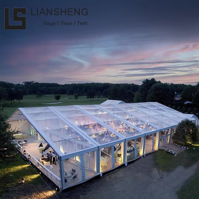 سبائك الألومنيوم غطاء واضح خيمة حفلات الزفاف لـ 100 300 500 شخص