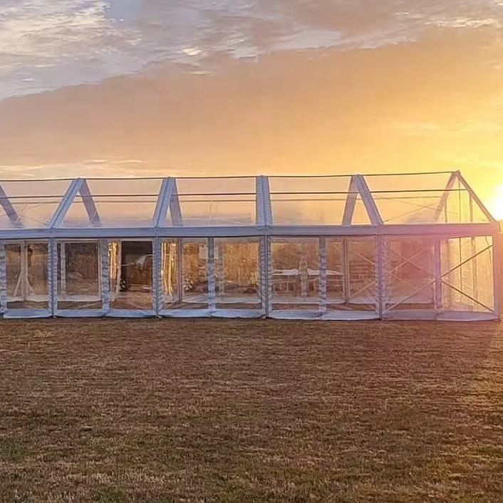 تخصيص واضح الأبيض بولي كلوريد الفينيل الألومنيوم الحدث الزفاف خيمة في الهواء الطلق كبيرة الثقيلة الألومنيوم الإطار الأسود خيمة لحفلات الزفاف