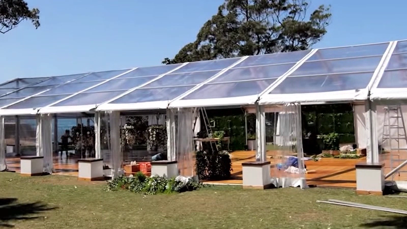 خيمة زفاف شفافة بإطار من الألومنيوم مقاس 20 × 40