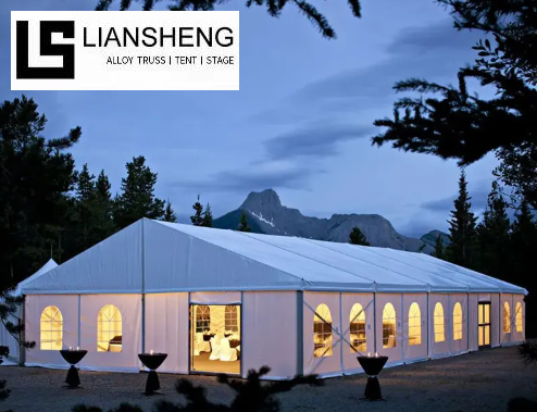 إطار أسود واضح غطاء بولي كلوريد الفينيل سبائك الألومنيوم خيمة أتريوم خيمة حفل زفاف ل 100-500 شخص الحدث في الهواء الطلق